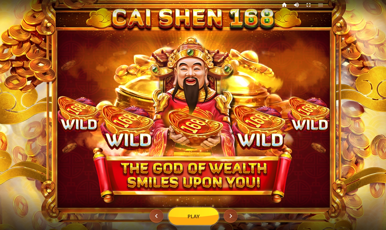 Cai Shen, deus da riqueza, jogos de slot, sorte, prêmios incríveis.
